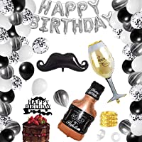 Globos Cumpleaños Decoracion-Globos Cumpleaños Decoracion Hombre-Decoracion Cumpleaños Oro Negro-Decoraciones de…